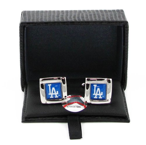 MLB LA LOS Angeles Dodgers Square Cufflinks with Square Shape Logo Design Gift Box Set thumbnail