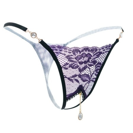 Barely There Bras for Women 4742 Seductive Sexy See Through Transparent Sexy Lace up Lace Crotch Open Pants for Women