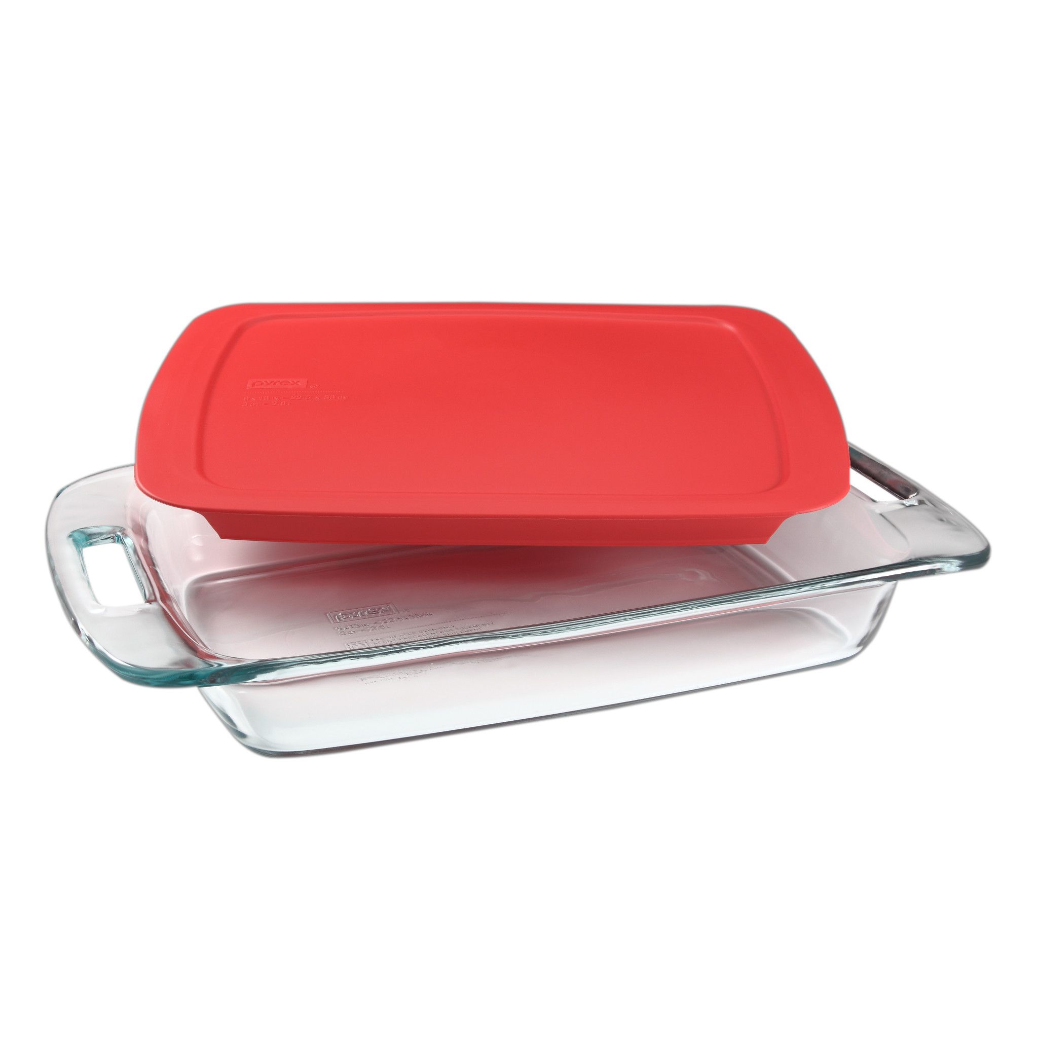 Pyrex Easy Grab Glass Casserole Dish with Lid 3 Qt