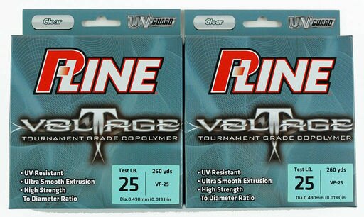 (LOT of 2) P-Line Voltage VF-25 Co-Polymer Line, 25 Lb 300 Yds 1679, Clear Each