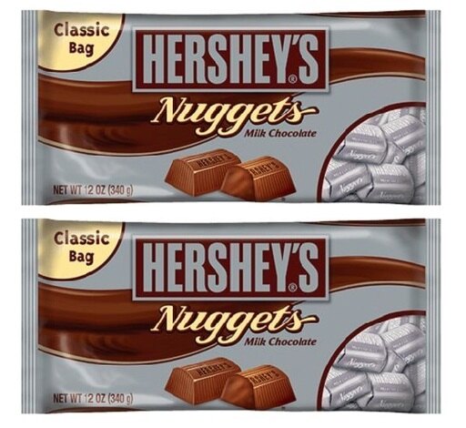 Hershey's Nuggets Milk Chocolate Candy 2 Bag Pack