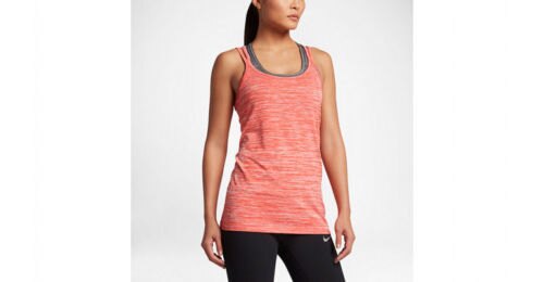 Women's Nike Dri-Fit Strappy Orange Knit Running Tank Top 831496-852 Size L $65