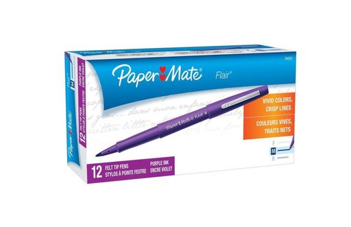 Paper Mate Flair Felt Tip Pens Medium Point Purple 12-Count 12. Free Shipping