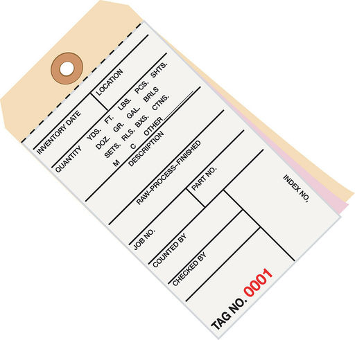 Box Partners Inventory Tags 3 Part Carbonless # 8 (5500-5999) 6 1/4