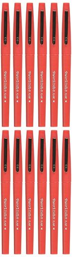 Paper Mate Flair Felt Tip Pens, Medium Point, Red, 12-Count