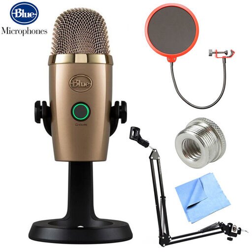 BLUE MICROPHONES Yeti Nano Premium USB Microphone (0489) W/ Accessories Bundle