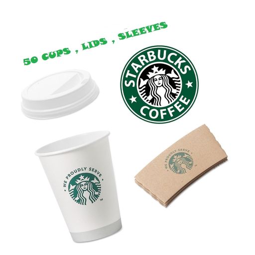 Starbucks White Disposable Hot Paper Cup, 12 Ounce, Sleeves... - FREE 2 Day Ship