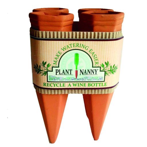 Plant Nanny 6051 4 Count Wine Bottle Stake Set, New, Ping