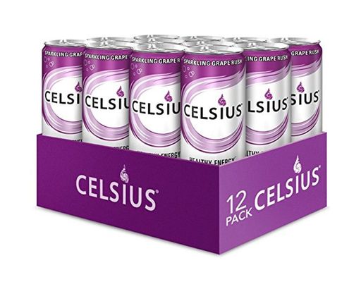 Celsius Sparkling Grape Rush 12 Ounce (Pack of 12) 12-pack Free Shipping