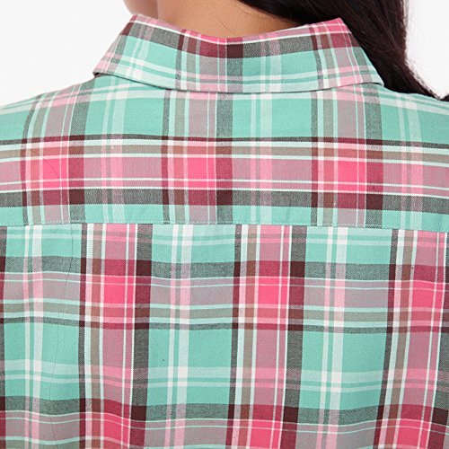 Debao Long Sleeve Collar Plaid Women Shirt Small and Fresh Sports Leisure Women Pure Cotton Shirt's 3034 M