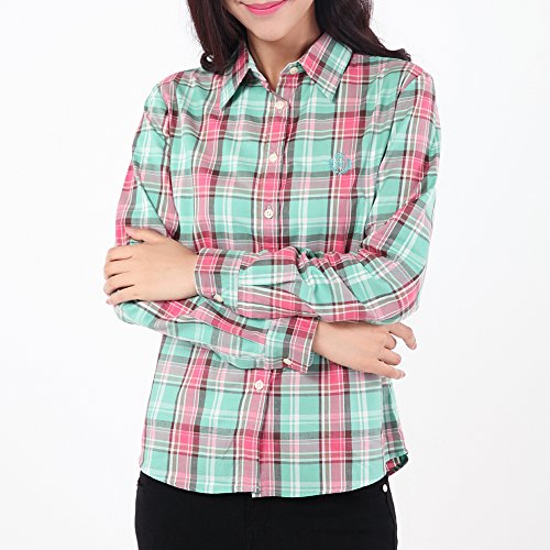 Debao Long Sleeve Collar Plaid Women Shirt Small and Fresh Sports Leisure Women Pure Cotton Shirt's 3034 M thumbnail