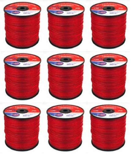 (9) Lot 3 Lb Spools Rotary 9332 Red Commercial Round Trimmer Line .155 X 300