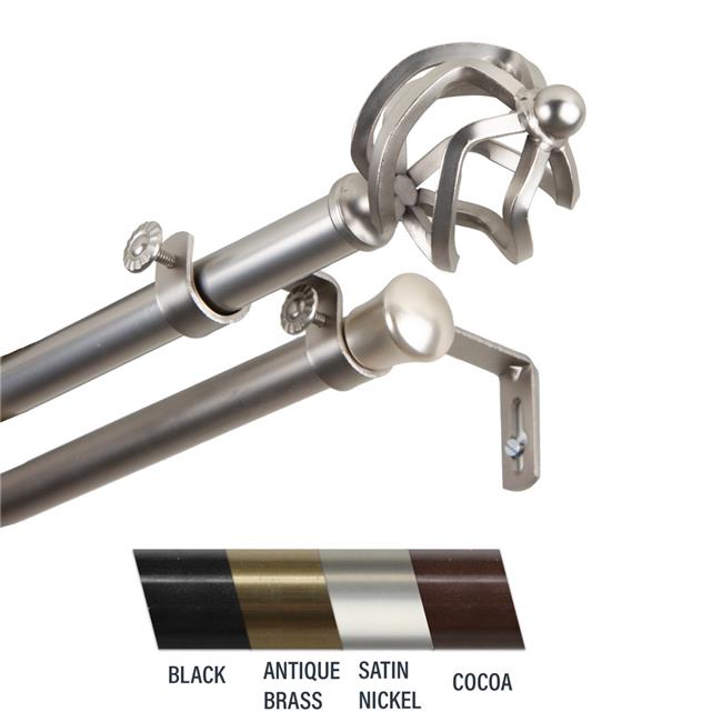 4742-285 Giro 0.81 in. Double Curtain Rod, 28-48 in. - Satin Nickel