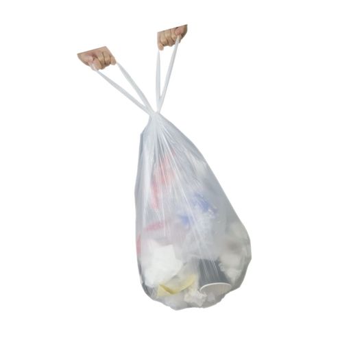 Obston 8 Gallon Medium Trash Bags, Handle Tie, 105 Counts, White