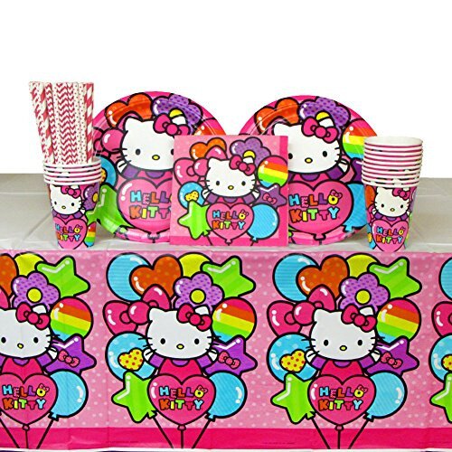 Cedar Crate Market Hello Kitty Party Supplies Pack for 16 Guests Includes: Cups,