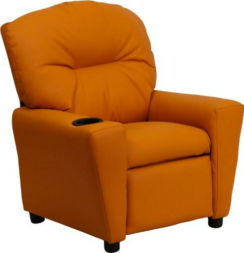 Flash Furniture BT-7950-KID-ORANGE-GG Contemporary Orange Vinyl Kids Recliner Wi