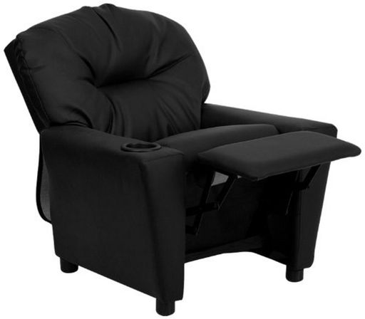 Flash Furniture BT-7950-KID-BK-LEA-GG Contemporary Black Leather Kids Recliner W