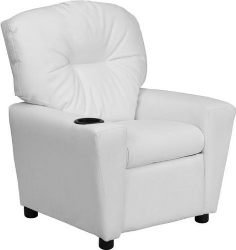 Flash Furniture BT-7950-KID-WHITE-GG Contemporary White Vinyl Kids Recliner with