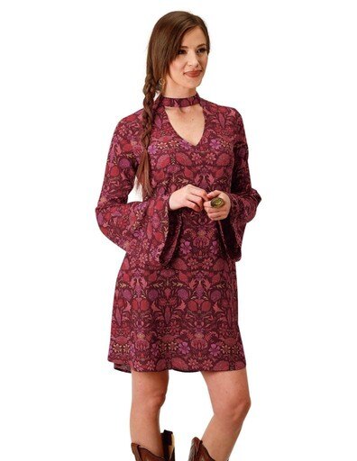 Roper Western Dress Woens Long Bell Sleeve 03-057-0590-0765 WI