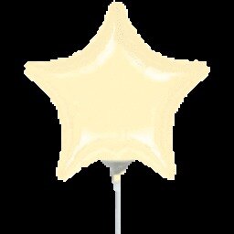 41119 9 in. Ivory Star Flat Foil Balloon