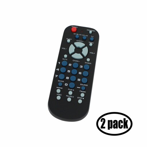 2 Pack Replacement for RCA 3-Device Universal Remote Control Palm Sized - Works with Polaroid TV - Remote Code 1523  0765  1276  1498  1687 1766  1769