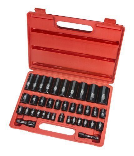 TEKTON 4888 3/8-Inch and 1/2-Inch Drive Impact Socket Set, 3/8-Inch -1-1/4-Inch