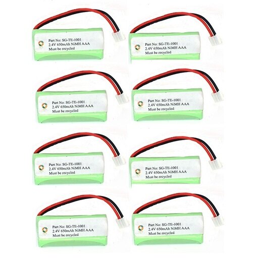 SPS Brand 2.4V 650 MAh Replacement Battery for VTech 6229 (8 Pack)