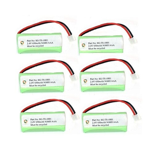 SPS Brand 2.4V 650 MAh Replacement Battery for VTech 6229 (6 Pack)