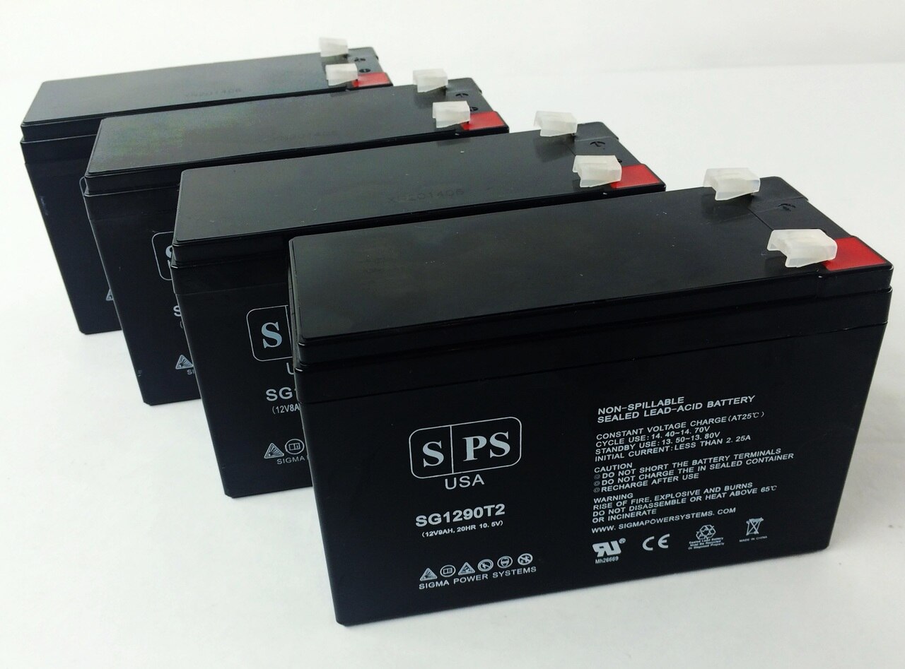 SPS Brand 12V 9Ah Replacement Battery (SG1290T2) for Deltec 5105-450 (Terminal T2) (4 Pack)