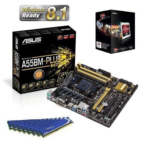 New Amd A6 5400k Apu Cpu HD 7540 Asus Motherboard 32gb Ddr3 Memory Ram Combo Kit