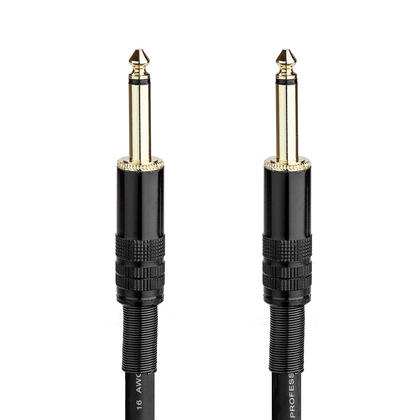 Monoprice Audio Cable Cord - 25 Feet - Black | 1/4 Inch (TS) Male to Male -16AWG  Gold Plated - Premier Series