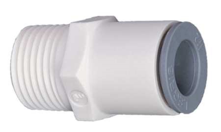 Push-Fit Adapter Fitting  1/2 in Tube Size  Bio-Based Nylon  White  5 PK 6505 62 18WP2