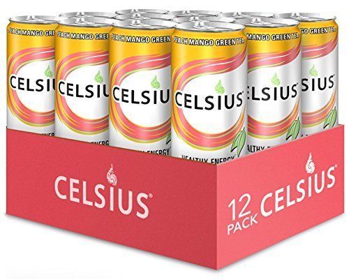 Celsius Green Tea, Peach Mango, 12 Ounce (Pack of 12), New, Free Shipping
