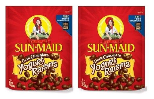 Sun Maid Yogurt Raisins Dark Chocolate 2 Bag Pack