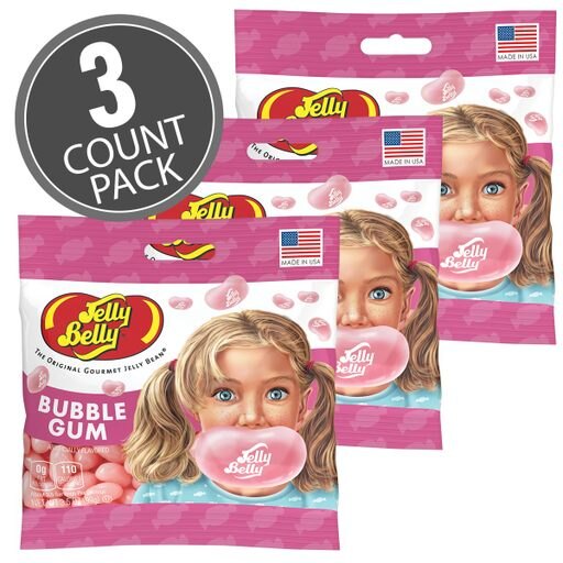 Bubble Gum Jelly Beans 3.5 Oz Grab & Go Bag - 3 Pack