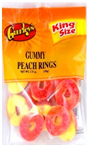 Gurleys Foods 302739602 26946 3.75 Oz Gummi Peach Rings Candy - Pack of 12