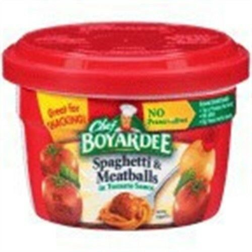 Chef Boyardee Microwave Spaghetti & Meat Balls in Tomato Sauce -7.5 OZ -Pack 12