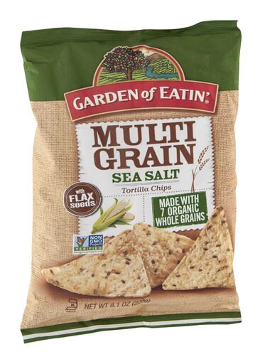 Garden of Eatin Tortilla Chips, Multigrain Sea Salt - 8.1 OZ (Pack 12)