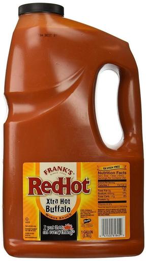 Franks RedHot Xtra Hot Buffalo Wings Sauce, 1 Gal