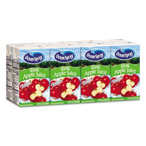 Ocean Spray Aseptic Juice Boxes 100% Apple 4.2oz 40/Carton 23857