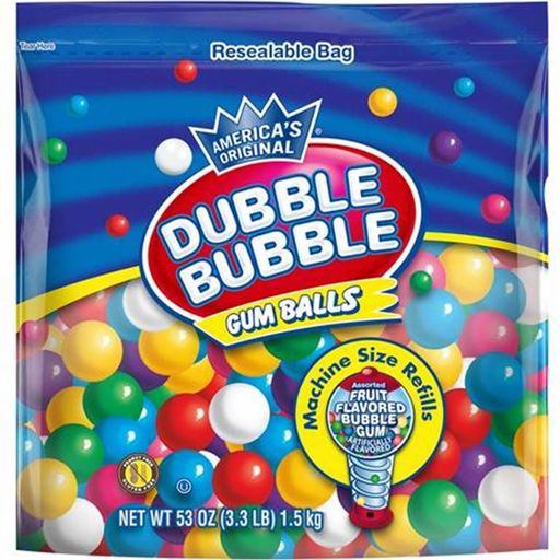 Dubble Bubble Gum Ball Refills, 53 Oz.
