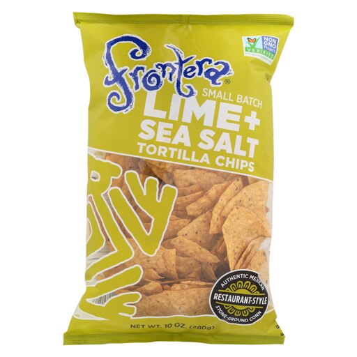 Frontera Foods Lime and Sea Salt Tortilla Chips - Tortilla Chips - Case of 12 - 10 Oz.