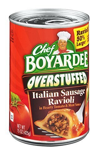 Chef Boyardee, Big Overstuffed Italian Sausage Ravioli, 15oz Can Pack of 6