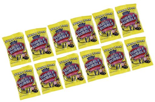 Dubble Bubble Sugar Free Bubble Gum, 3.25-ounce Bags (Pack of 12)