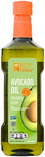 BetterBody Foods 100% Pure Avocado Oil Naturally Refined Cooking Oil Non-GMO &