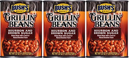 Bushs Best, Grillin Beans, Bourbon and Brown Sugar, 22oz. Can Pack of 3