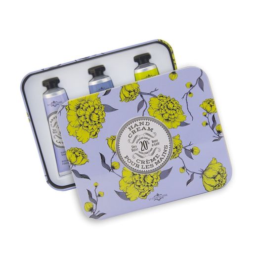 La Chatelaine 20% Shea Butter Hand Cream Travel Size Tin Gift Set, Lavender, .