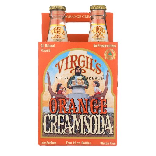 Virgil's Rootbeer Cream Soda - Orange Cream - Case of 6 - 12 Fl Oz.