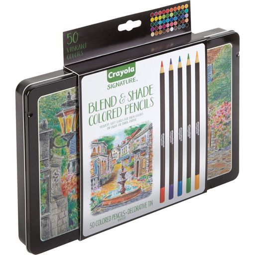 Crayola Pencils W/Storage Tin Colored Lead 50/CT AST 682005
