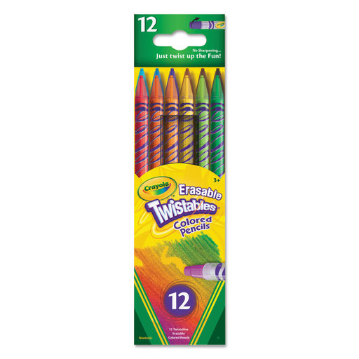 Crayola Twistables Erasable Colored Pencils 12 Assorted Colors/Pack 687508